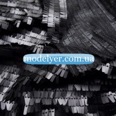 Ткань Пайеточная палочка (черный)